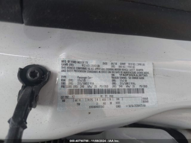 1FADP3H2XJL307363 Ford FOCUS SEL