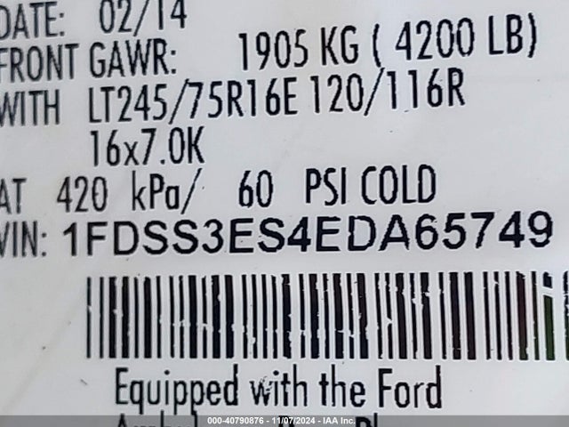 Ford E-350 Super Duty Commercial 2014 1FDSS3ES4EDA65749 Image 9