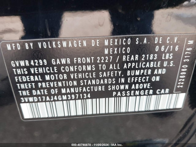 3VWD17AJ4GM397134 Volkswagen Jetta 1.8t Sport
