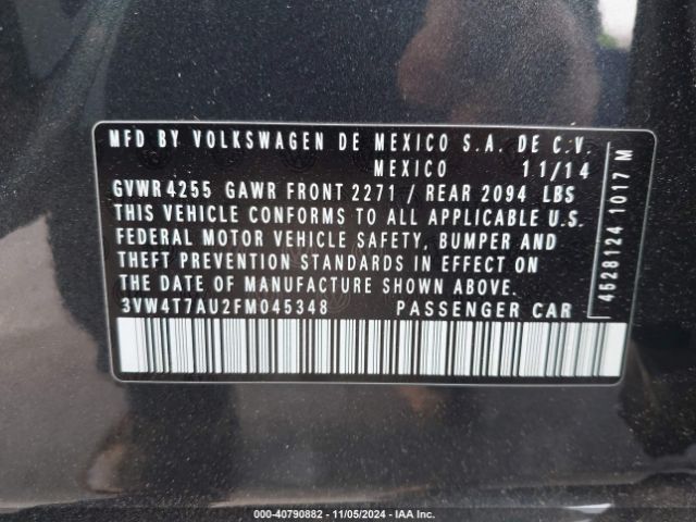 3VW4T7AU2FM045348 Volkswagen Golf Gti 2.0t S 4-door