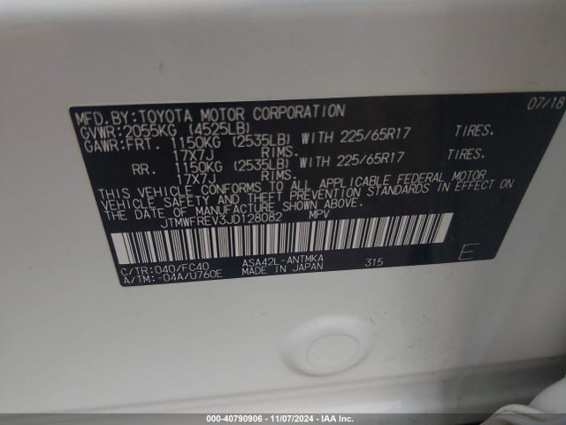 Toyota Rav4 Adventure/xle 2018 JTMWFREV3JD128082 Image 9