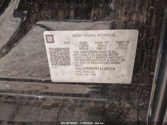 1G1JF5SB5K4129774 Chevrolet Sonic Premier Auto