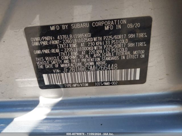 JF2GTHRC9MH266448 Subaru Crosstrek Sport