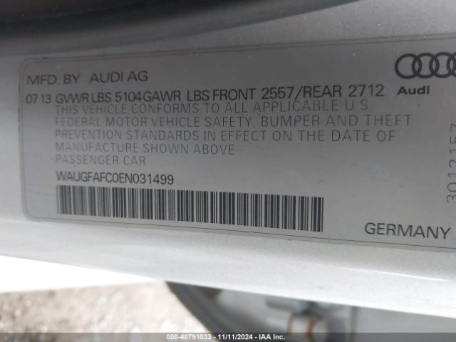 WAUGFAFC0EN031499 Audi A6 2.0t Premium