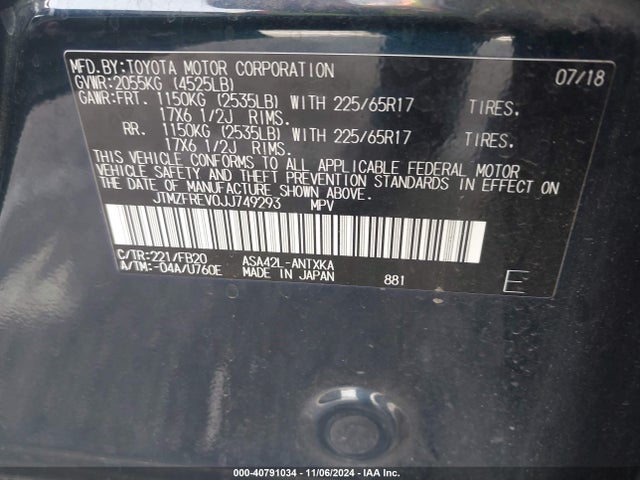 Toyota RAV4 LE 2018 JTMZFREV0JJ749293 Image 9