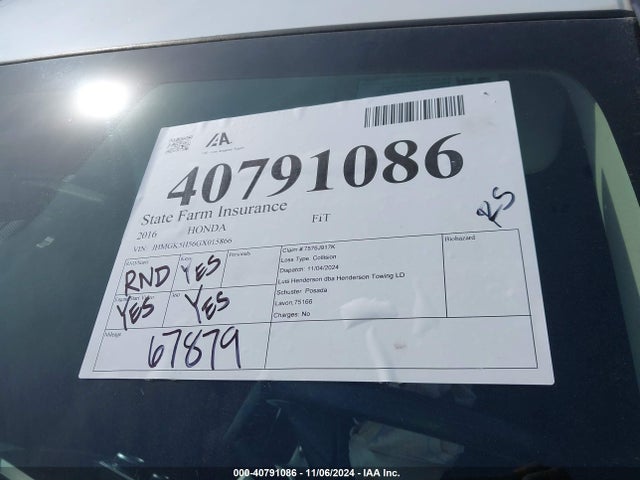 Honda FIT LX 2016 JHMGK5H56GX015866 Image 17