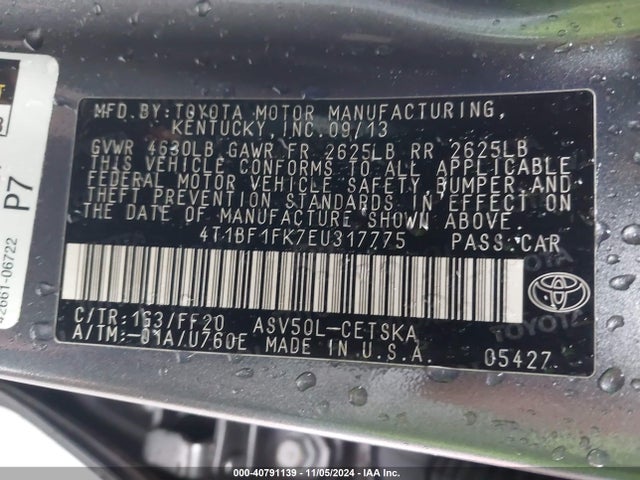 Toyota CAMRY SE 2014 4T1BF1FK7EU317775 Image 9
