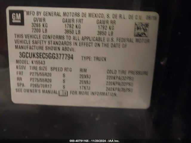Chevrolet Silverado 1500 2lz 2016 3GCUKSEC5GG377794 Image 9