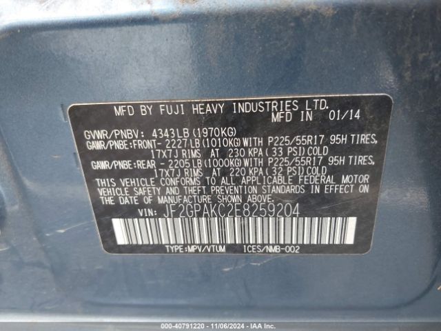 JF2GPAKC2E8259204 Subaru Xv Crosstrek 2.0i Limited