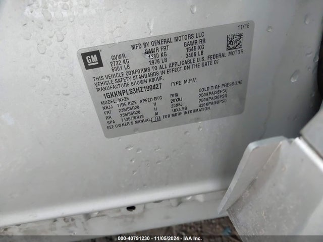 1GKKNPLS3HZ199427 GMC Acadia Denali