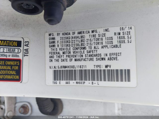 5J6RM4H38EL116211 Honda CR-V LX