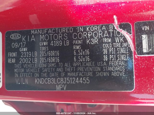 KNDCB3LC8J5124455 KIA NIRO LX