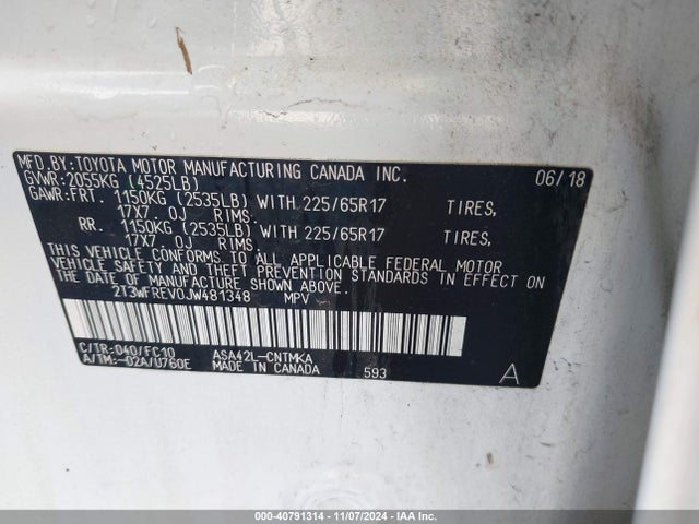 Toyota Rav4 Xle 2018 2T3WFREV0JW481348 Image 9