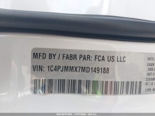 1C4PJMMX7MD149188 Jeep Cherokee Altitude