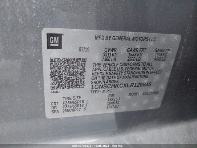 1GNSCHKCXLR129845 Chevrolet Suburban 2wd Lt