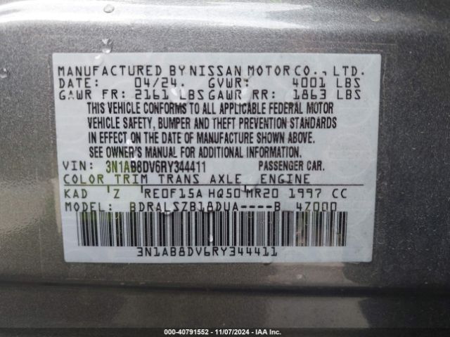 3N1AB8DV6RY344411 Nissan Sentra Sr Xtronic Cvt