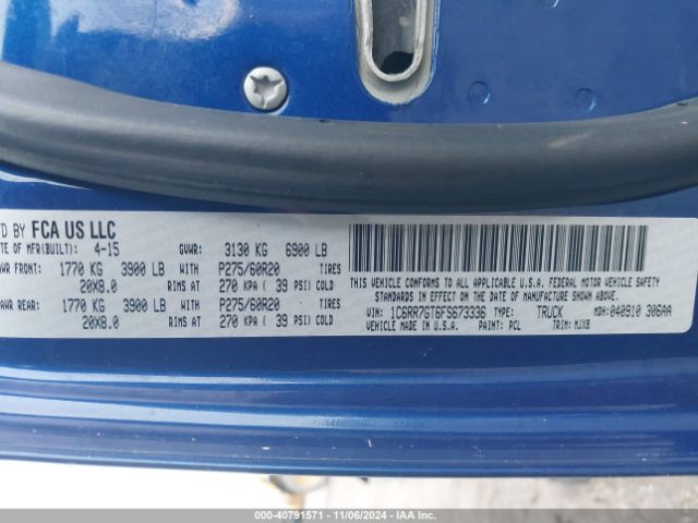 1C6RR7GT6FS673336 RAM 1500 Big Horn