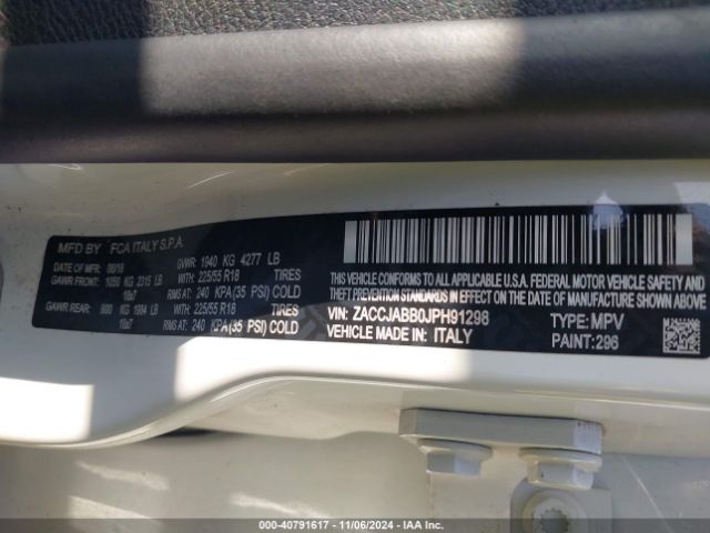 ZACCJABB0JPH91298 Jeep Renegade Altitude Fwd