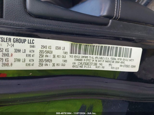Jeep Grand Cherokee Limited 2014 1C4RJFBG8EC571386 Image 9