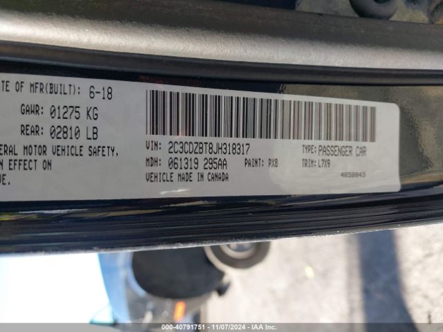 2C3CDZBT8JH318317 Dodge Challenger R/t