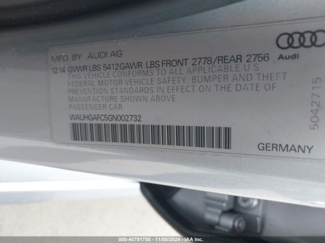 WAUHGAFC5GN002732 Audi A6 3.0t Premium Plus