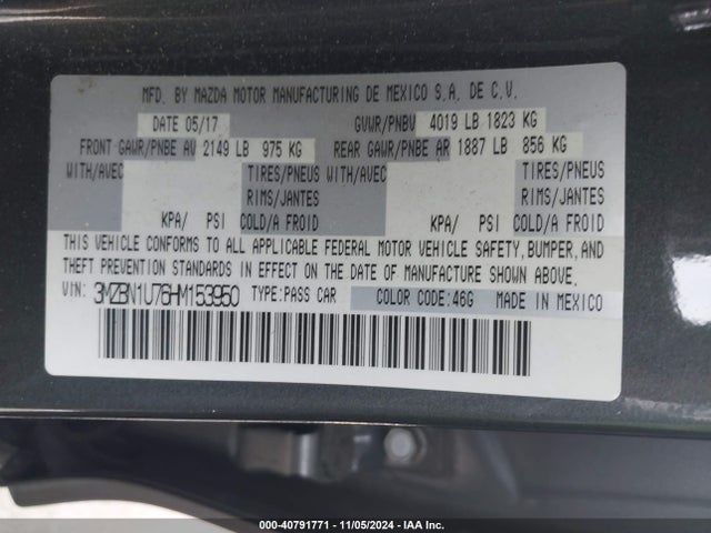 Mazda Mazda3 Sport 2017 3MZBN1U76HM153950 Image 9