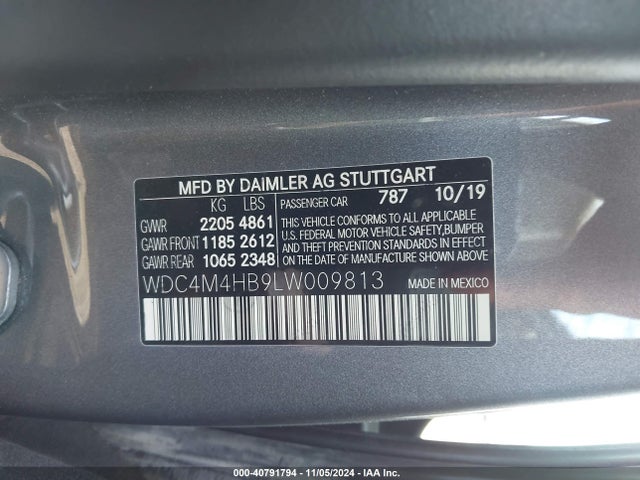 WDC4M4HB9LW009813 Mercedes-Benz Glb 250 4matic