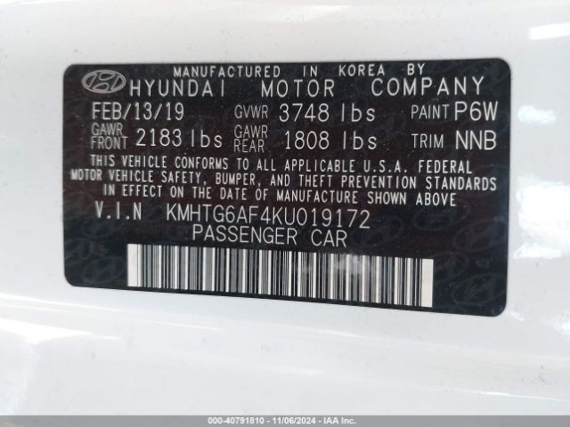 KMHTG6AF4KU019172 Hyundai Veloster 2.0 Premium