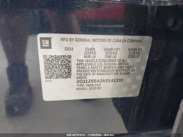 2G11Z5SA2K9141330 Chevrolet IMPALA LT