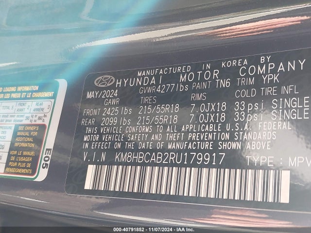Hyundai Kona Sel 2024 KM8HBCAB2RU179917 Image 9