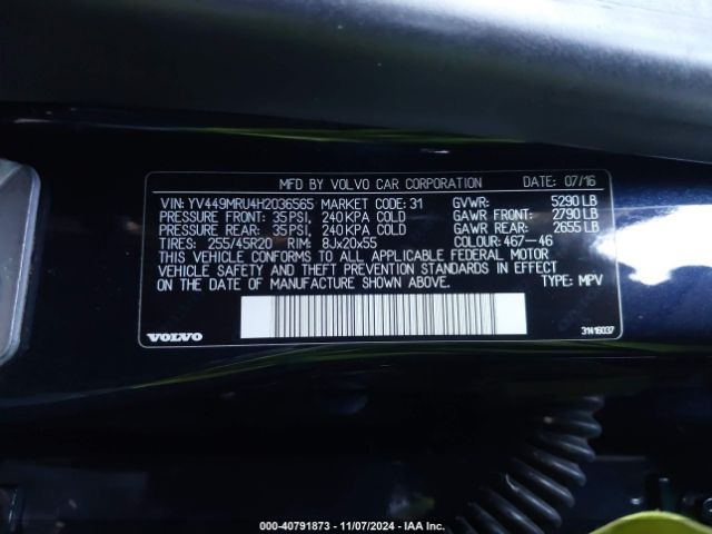 YV449MRU4H2036565 Volvo Xc60 T6 Inscription