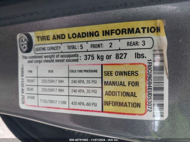 1FMCU9G94EUD53072 Ford ESCAPE SE