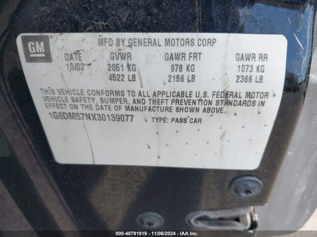 2003 CADILLAC CTS 1G6DM57NX30139077 Photo 8
