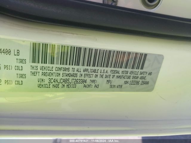 3C4NJCAB5JT263304 Jeep Compass Sport Fwd