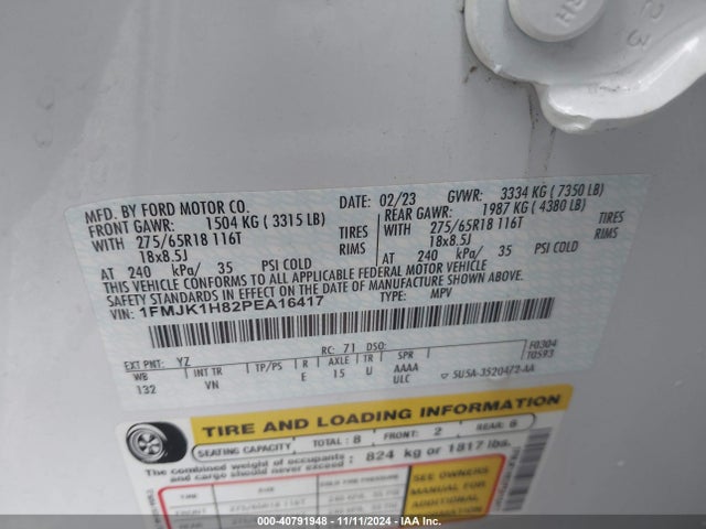 Ford Expedition Xlt Max 2023 1FMJK1H82PEA16417 Image 9