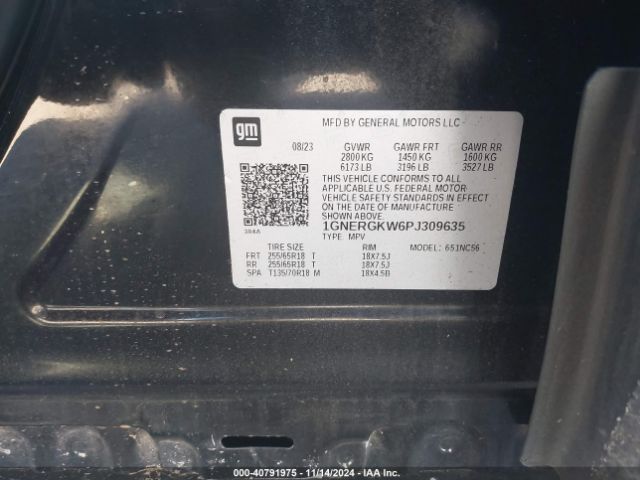 1GNERGKW6PJ309635 Chevrolet Traverse Fwd Lt Cloth