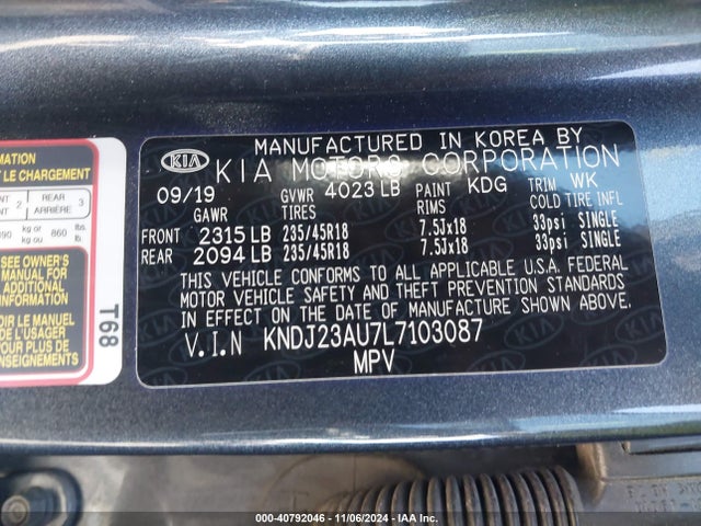 KIA Soul X-line 2020 KNDJ23AU7L7103087 Image 9