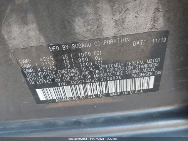4S3GTAM62L3708036 Subaru Impreza Sport 5-door