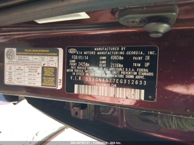 KIA OPTIMA EX 2014 5XXGN4A77EG312633 Image 9