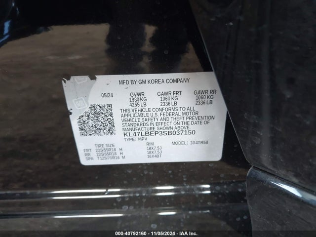 KL47LBEP3SB037150 Buick Envista Sport Touring Fwd