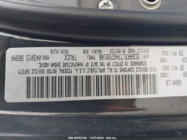 3C6RR7LT7HG729106 RAM 1500 Big Horn  4x4 5'7 Box