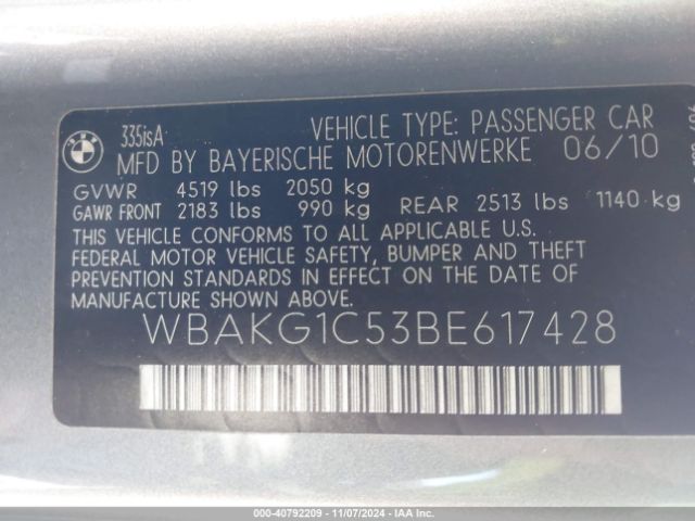 2011 BMW 335IS WBAKG1C53BE617428 Photo 8