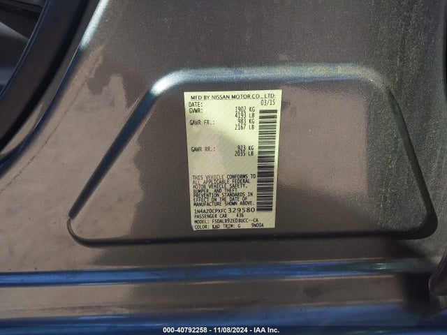 Nissan LEAF S 2015 1N4AZ0CPXFC329580 Image 9
