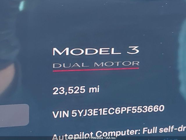 5YJ3E1EC6PF553660 Tesla Model 3 Performance Dual Motor All-wheel Drive