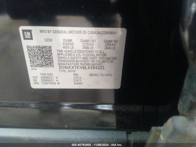 2GNAXTEV6L6194221 Chevrolet Equinox Awd 2fl