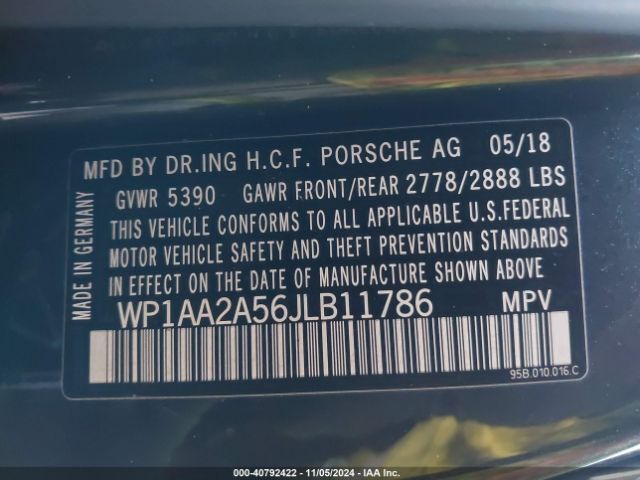 WP1AA2A56JLB11786 Porsche Macan