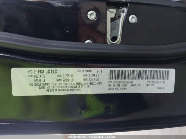 2C3CDXHG9KH706589 Dodge Charger Gt Rwd