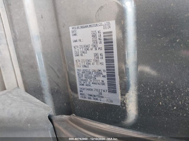 5N1BT3AB0RC702747 Nissan Rogue S Intelligent Awd