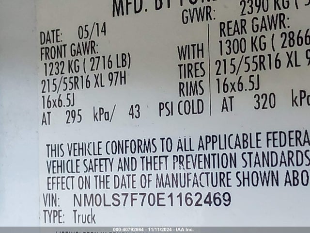 Ford Transit Connect Xlt 2014 NM0LS7F70E1162469 Image 9