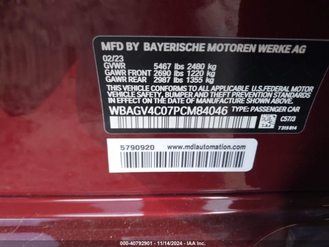 2023 BMW 840 GRAN COUPE WBAGV4C07PCM84046 Photo 8
